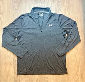 Under Armour HeatGear Gray Quarter‑Zip Pullover – Men’s Large